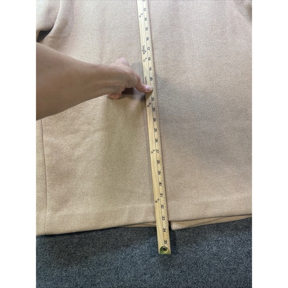 ABERCROMBIE and FITCH Coat Womens Medium Petite Lined Tan Button Mid-Length - Picture 9 of 13